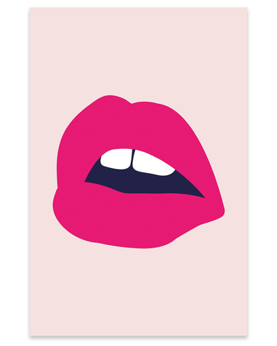 Icanvas Pink Lips Salmon Back Print On Acrylic Glass By Pixy Paper