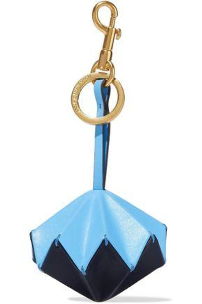 Anya Hindmarch Woman Trigger Vertex Two-tone Leather Keychain Blue