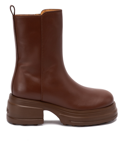 Tod's Leather Boots In Brown