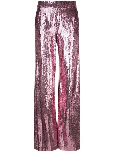 Prabal Gurung Mid-rise Wide-leg Sequin Pants In Lilac