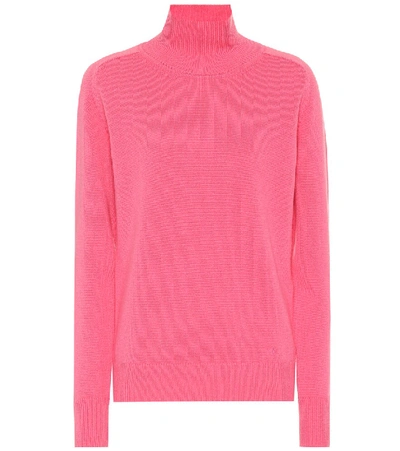 Victoria Beckham Cashmere-blend Turtleneck Sweater In Pink