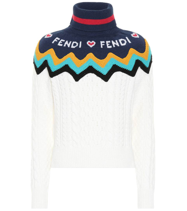 fendi allover logo pullover knit sweater