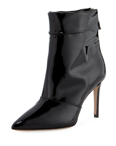 Paul Andrew Banner 55mm Patent Fold-over Booties In Black