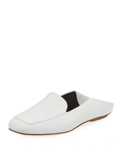 Tibi Calf Leather Loafer Mule In White