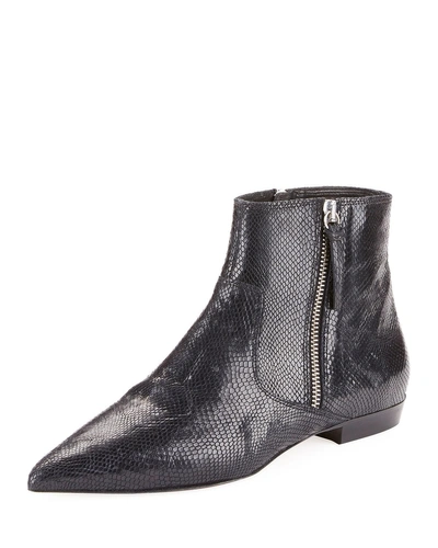 Isabel Marant Dawnie Snake-embossed Booties In Black