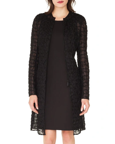 Akris Tinka Square Embroidered Evening Jacket In Black