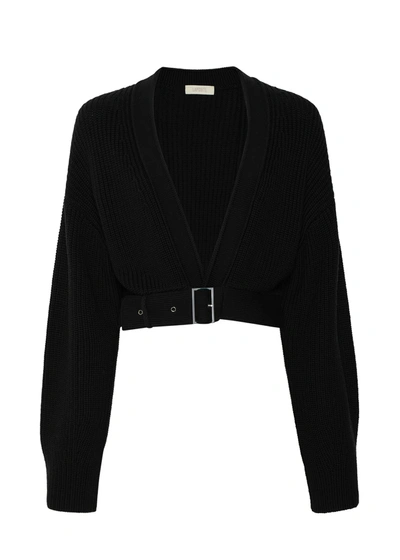 Lapointe Wool Belted Cardigan In Black
