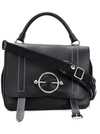 Jw Anderson Disc Leather Top Handle Satchel - Black