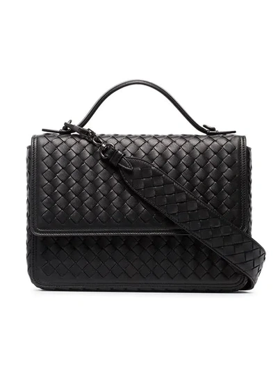 Bottega Veneta Intrecciato Leather Handbag - Grey In Black