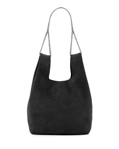 Hayward Mini Suede Shopper On A Chain Tote Bag In Black