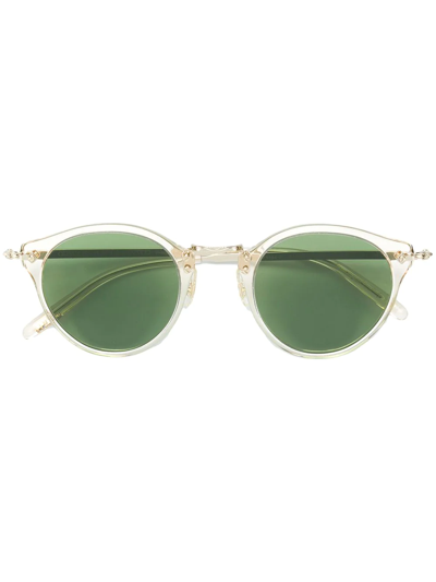 Oliver Peoples Round Shaped Sunglasses In Metallic