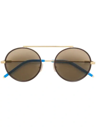 Fendi Round-frame Sunglasses In Metallic