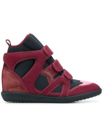 Isabel Marant Buckee Wedge Sneakers In Red