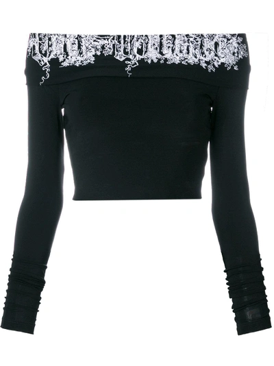 Off-white Front Logo Strapless Blouse - Black