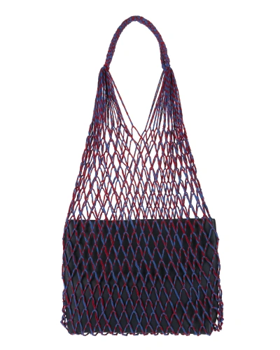 Loeffler Randall Adrienne Net Shoulder Bag Navy In Red/ Blue/ Eclipse