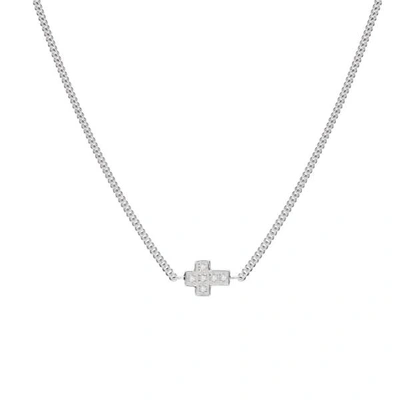 Isabel Lennse Mini Cross White Diamond Necklace