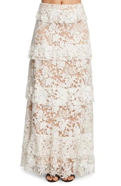 Willow & Clay Ruffle Maxi Skirt In Ivory