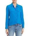 Equipment 'slim Signature' Silk Shirt In Brilliant Blue