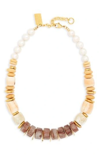 Lizzie Fortunato Pink Sands Freshwater Pearl Collar Necklace In Multi