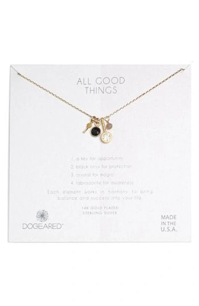 Dogeared All Good Things Onyx Necklace In Gold