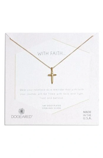Dogeared Faith Cross Necklace In Gold