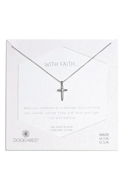Dogeared Faith Cross Necklace In Silver