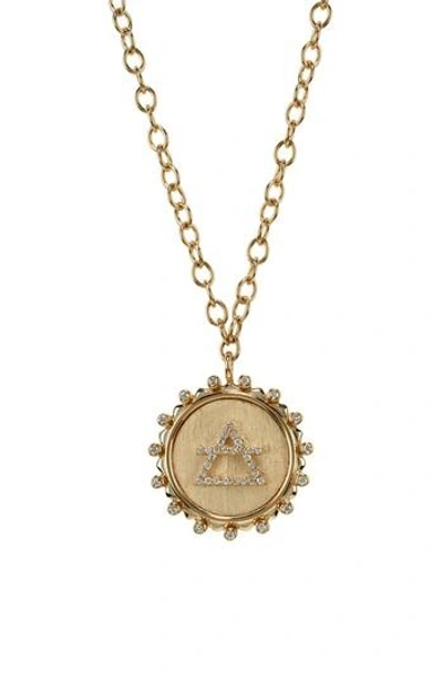 Marlo Laz In The Air Element Pendant Necklace In Yellow Gold