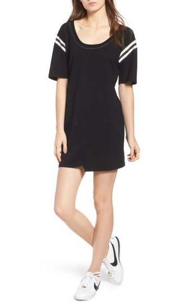 Pam & Gela Football Stripe Dress In Black