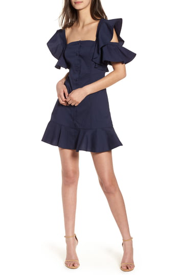 kendall kylie ruffle sleeve dress