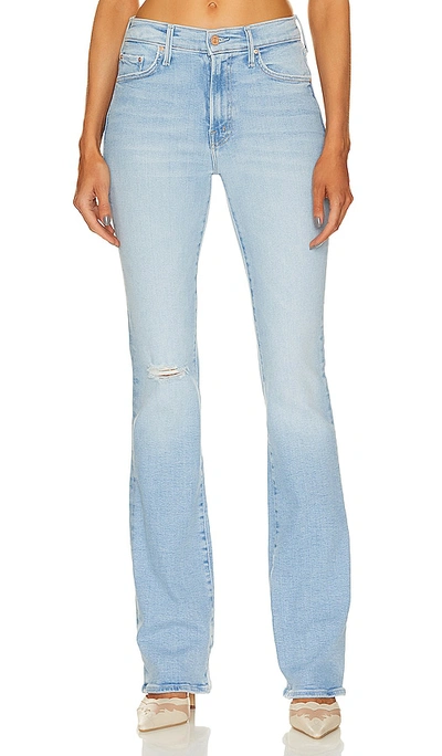 Mother The Outsider Heel Slim Bootcut Jeans In Blue