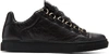 Balenciaga Arena Crinkled-leather Sneakers In Black