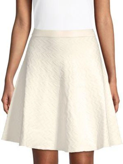 Saks Fifth Avenue Chevron Flared Skirt In White Star