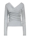Msgm Woman Sweater Silver Size 6 Polyester