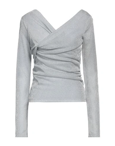 Msgm Woman Sweater Lilac Size 8 Polyester In Silver