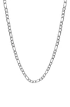 Adornia Water Resistant Figaro Chain Necklace In Silver