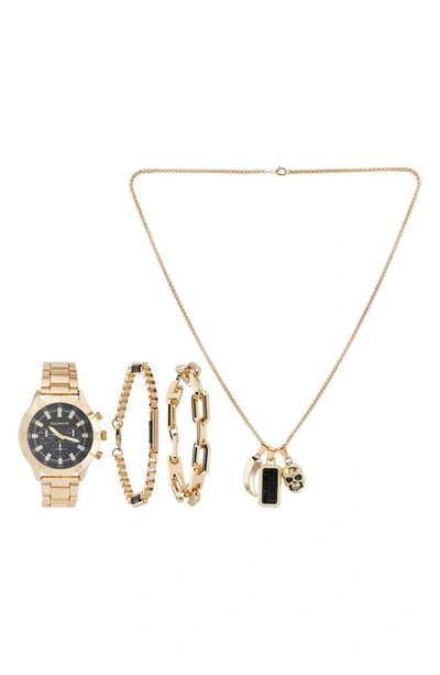 I Touch Bracelet Watch, Bracelets & Necklace Gift Set, 49mm In Gold Tone