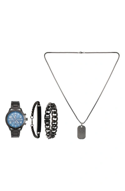 I Touch Bracelet Watch, Bracelets & Necklace Gift Set, 49mm In Gunmetal
