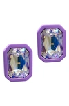 Adornia Blue Halo Crystal Stud Earrings In Purple