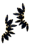 Adornia 14k Yellow Gold Plated Crystal Stud Earrings In Black