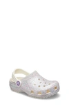 Crocs Kids' Classic Starry Glitter Clog In Oyster