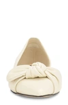 Nine West Bannie Half D'orsay Pointed Toe Flat In Ivory 150