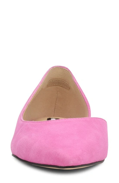 Nine West Blaha Half D'orsay Pointed Toe Flat In Dark Pink 650