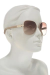 Ferragamo 59mm Oversized Sunglasses In Light Gold/taupe