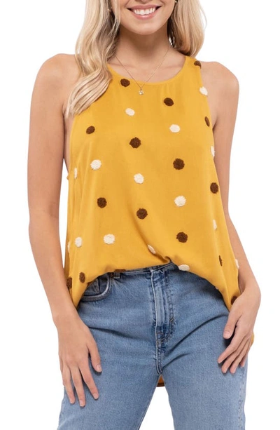 Blu Pepper Two Tone Dot Tank Top In Mustard Multi