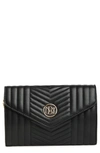 Badgley Mischka Chevron Quilted Crossbody Bag In Black