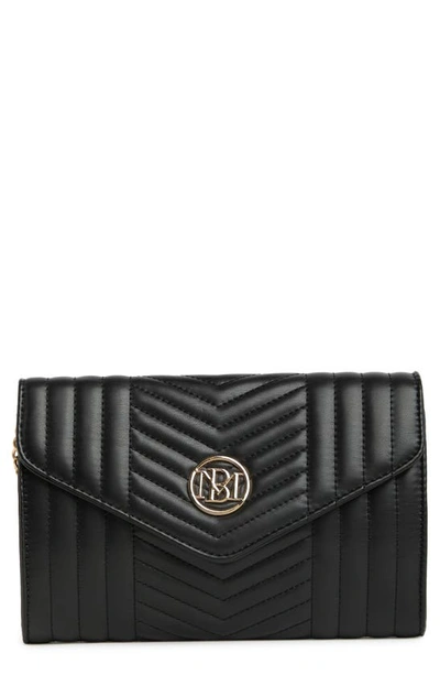 Badgley Mischka Chevron Quilted Crossbody Bag In Black