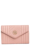 Badgley Mischka Chevron Quilted Crossbody Bag In Blush