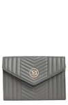 Badgley Mischka Chevron Quilted Crossbody Bag In Grey