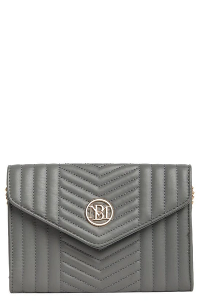 Badgley Mischka Chevron Quilted Crossbody Bag In Grey