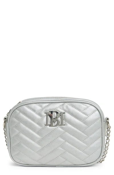 Badgley Mischka Quilted Camera Bag In Metallic Grey